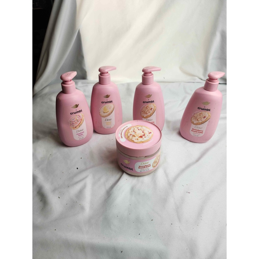 Dove x Crumbl Cookies Limited Edition Hand Wash and Body Scrub Set 5pc Pink